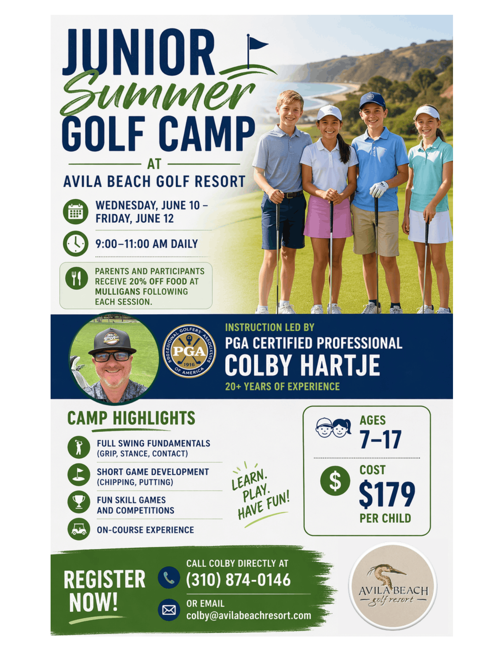 JUNIOR Summer GOLF CAMP